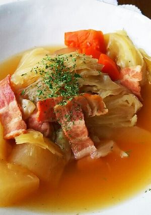 まるごとキャベツno鶏だしポトフ♪ 時短-レシピのメイン写真