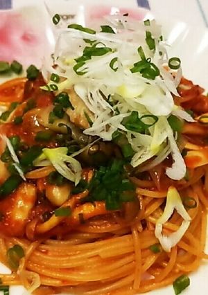 豚肉とキムチのトマトソースパスタ-レシピのメイン写真