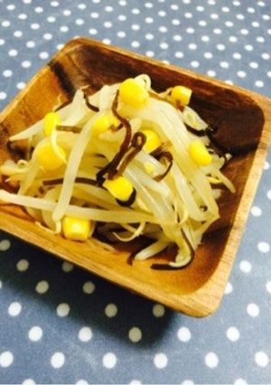 簡単3分！もやしとコーンの塩昆布バター-レシピのメイン写真