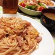 キムチベーコンクリームパスタ