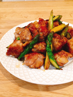 ご飯が進む!豚コマとアスパラの照焼き-レシピのメイン写真