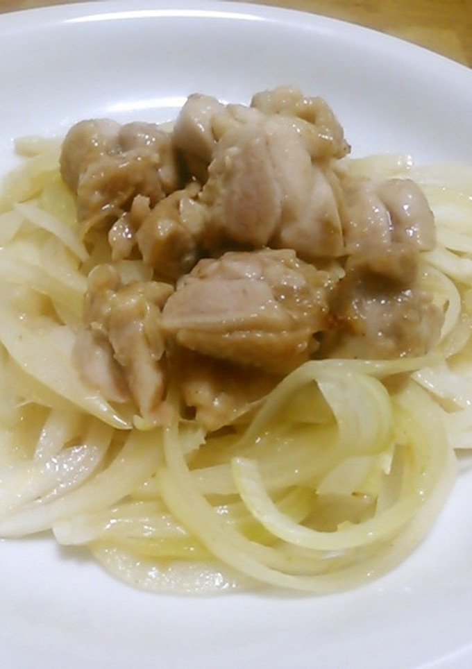 レンジで簡単！！鶏と玉葱の柚子胡椒酒蒸し-レシピのメイン写真