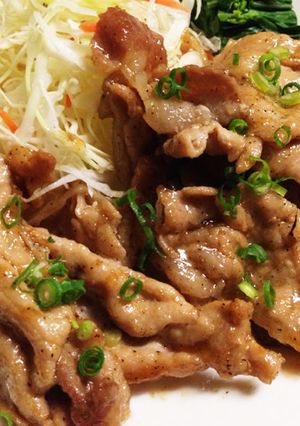ポン酢で簡単豚ロース薄切り肉の生姜焼き-レシピのメイン写真