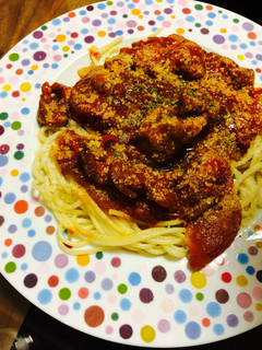 鶏もものトマトワイン煮込みパスタ-レシピのメイン写真