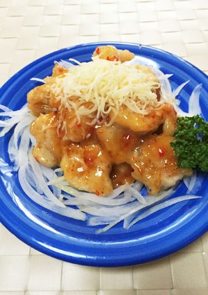 鶏胸肉のスイートチリソース。お酢で柔らか-レシピのメイン写真