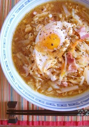 キャベツなラーメン＊野菜ベーコン卵編-レシピのメイン写真