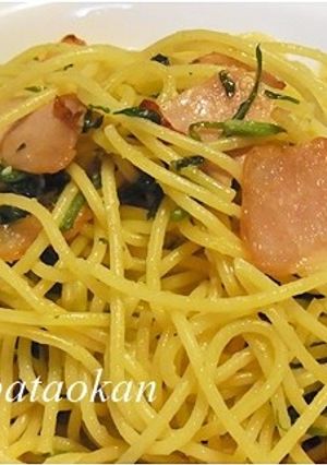 ヨモギパスタペペロンチーノ風-レシピのメイン写真