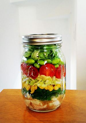 冷凍野菜で簡単基本のジャーサラダ♪1瓶分-レシピのメイン写真