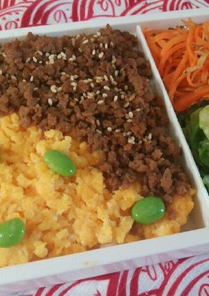 お弁当に♪５分で出来る焼肉そぼろ丼-レシピのメイン写真