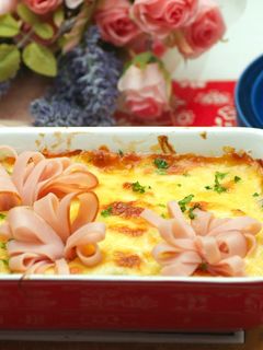 グリーンアスパラと新玉ねぎハムのグラタン-レシピのメイン写真