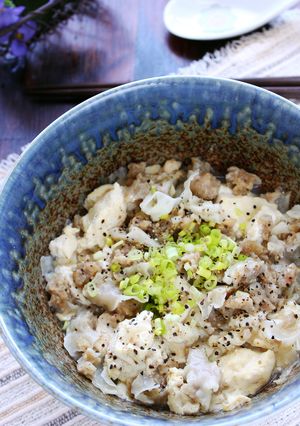 はやわざ！豆腐とシュウマイのレンジ蒸し-レシピのメイン写真