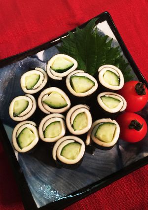 簡単おつまみ♪胡瓜ののりチー巻き-レシピのメイン写真