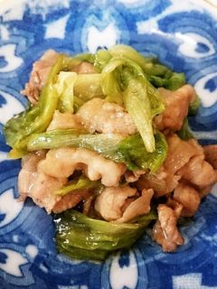 ☆豚バラ&レタス炒め 焼き肉味☆-レシピのメイン写真