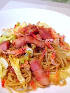春キャベツと桜えびのベーコン入り焼きそば-レシピのメイン写真