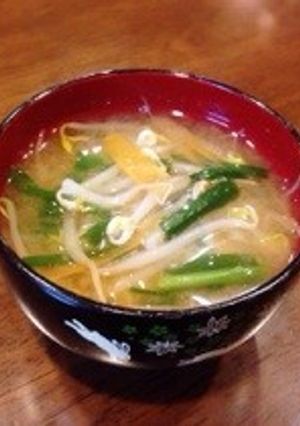 速攻出来る♪＊ニラもやしのお味噌汁＊-レシピのメイン写真