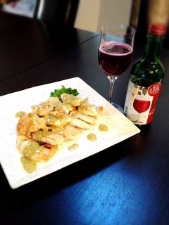 鶏胸肉のバシルクリームソースかけ-レシピのメイン写真