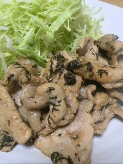 簡単時短♪ 豚の大葉にんにく味ぽん炒め☺-レシピのメイン写真