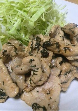 簡単時短♪ 豚の大葉にんにく味ぽん炒め☺-レシピのメイン写真