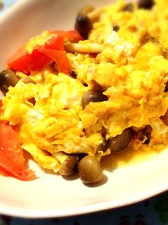 中華風 しめじとトマトの卵炒め-レシピのメイン写真