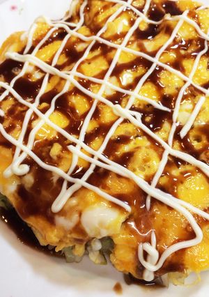 節約♡簡単♡粉なしヘルシー♡お好み焼き♡-レシピのメイン写真