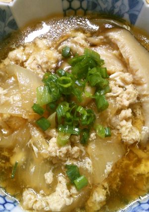 簡単！　鶏ひき肉　玉ねぎ　卵の　和風煮♪-レシピのメイン写真