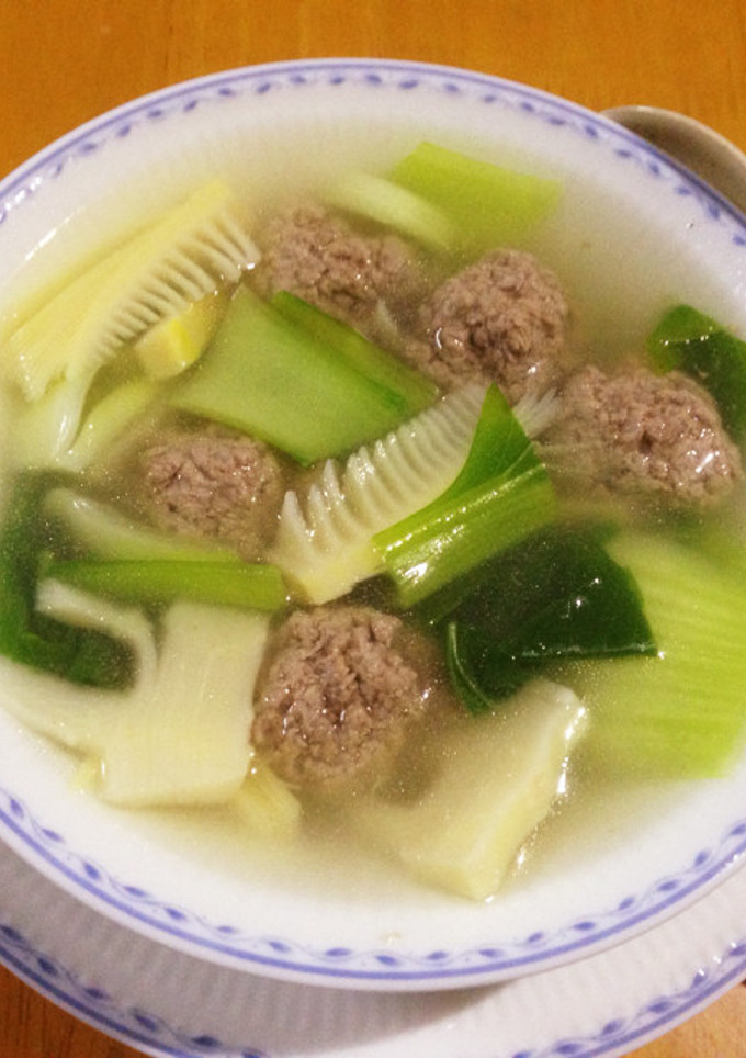 たけのこと青梗菜と肉団子のスープ-レシピのメイン写真
