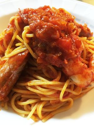 絶品！有頭エビのトマトソースパスタ-レシピのメイン写真