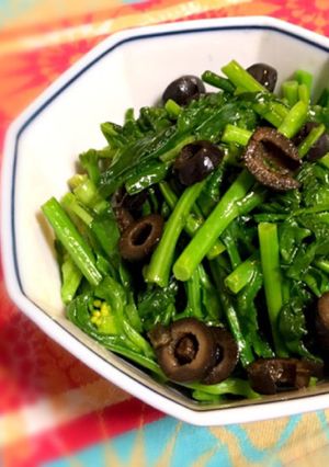 かき菜とオリーブの和え物-レシピのメイン写真
