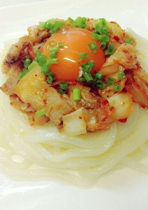 豚キムチ冷やしうどん!-レシピのメイン写真