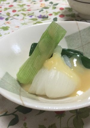 腎臓にやさしい：葉玉ねぎの酢味噌和え-レシピのメイン写真