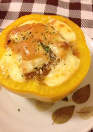 パプリカの肉詰めチーズ焼-レシピのメイン写真
