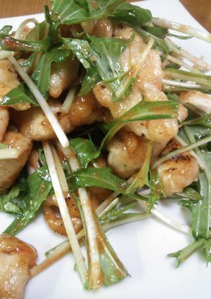たっぷり水菜と鳥むね肉の キムチあえ☆-レシピのメイン写真