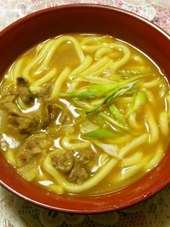 カレーうどん=牛肉+青ネギ+鰹節-レシピのメイン写真