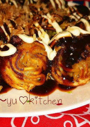 たこ焼き器で♡モダン焼き～♪バリとろん♡-レシピのメイン写真