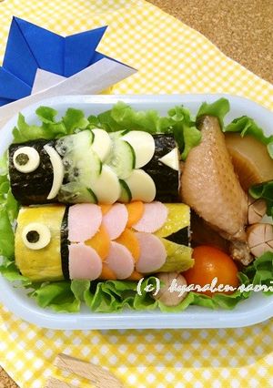 鯉のぼり海苔巻　キャラ弁-レシピのメイン写真