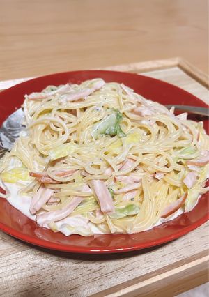 キャベツとハムのクリームパスタ-レシピのメイン写真