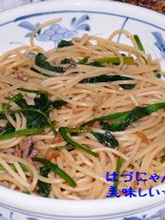 意外な発見?塩辛とほうれん草の和風パスタ-レシピのメイン写真