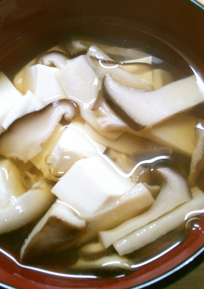 簡単 朝食 豆腐と エリンギの お吸い物-レシピのメイン写真