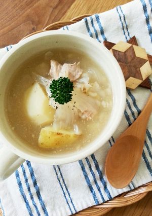 じゃがいもと玉ねぎの押し麦スープ-レシピのメイン写真