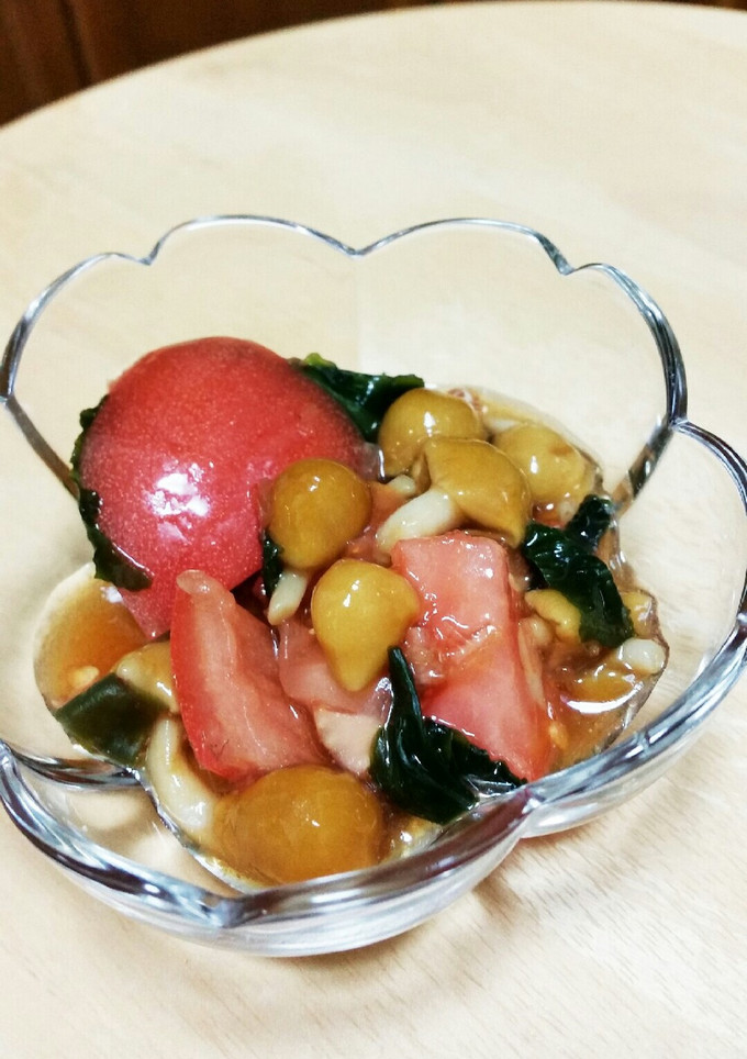 なめことワカメとトマトの和え物-レシピのメイン写真