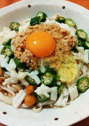 15分でヘルシーネバネバうどん！-レシピのメイン写真