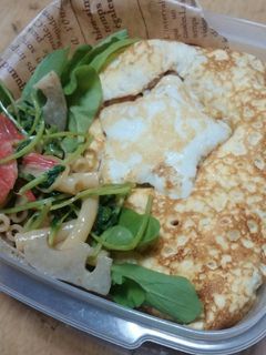 ☆オムライスと豆苗炒め☆お弁当0424-レシピのメイン写真