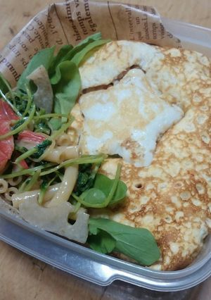 ☆オムライスと豆苗炒め☆お弁当0424-レシピのメイン写真