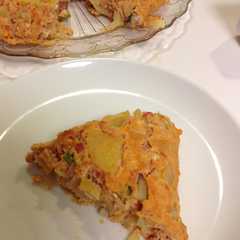 รูปของ オムレツ？卵料理★じゃがいもとトマト入り