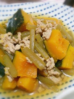 春☆ふきと南瓜のそぼろ煮-レシピのメイン写真