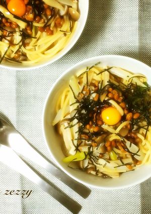 簡単！時短・満足・ヘルシー♪納豆パスタ-レシピのメイン写真