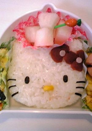 自己流キャラ弁 ハローキティ-レシピのメイン写真