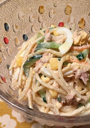 塩だしポン酢でさっぱり♪スパゲティサラダ-レシピのメイン写真