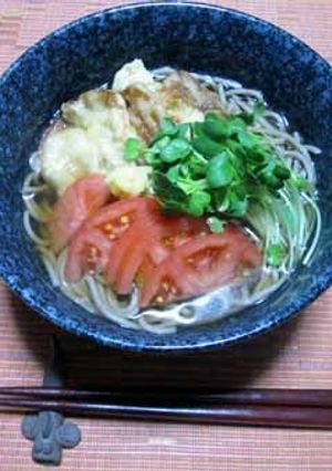 豚天トマト蕎麦-レシピのメイン写真
