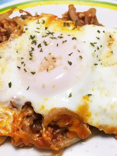 もやし挽肉のトマトソース炒め★目玉焼き★-レシピのメイン写真